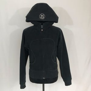 Lululemon Black Scuba Hoodie Jacket With Gray Logo